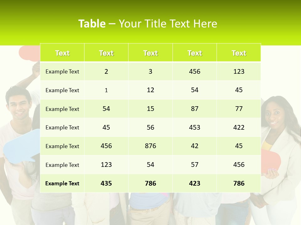 A Group Of People Holding Speech Bubbles PowerPoint Template