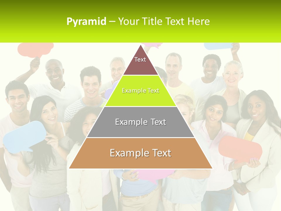 A Group Of People Holding Speech Bubbles PowerPoint Template