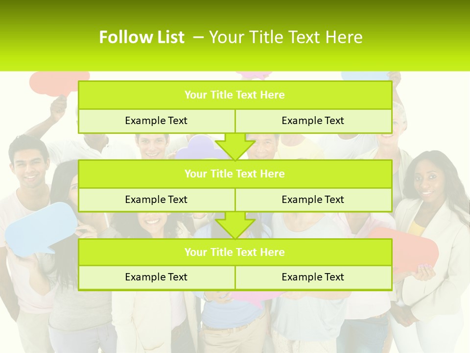 A Group Of People Holding Speech Bubbles PowerPoint Template