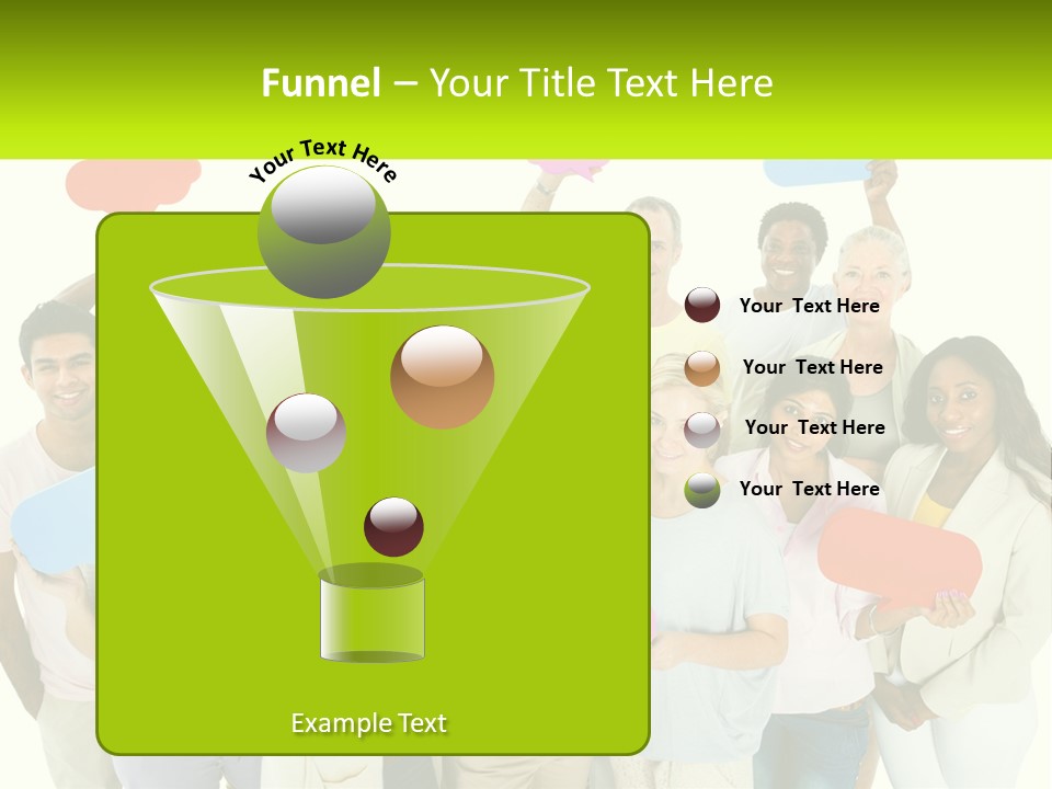 A Group Of People Holding Speech Bubbles PowerPoint Template