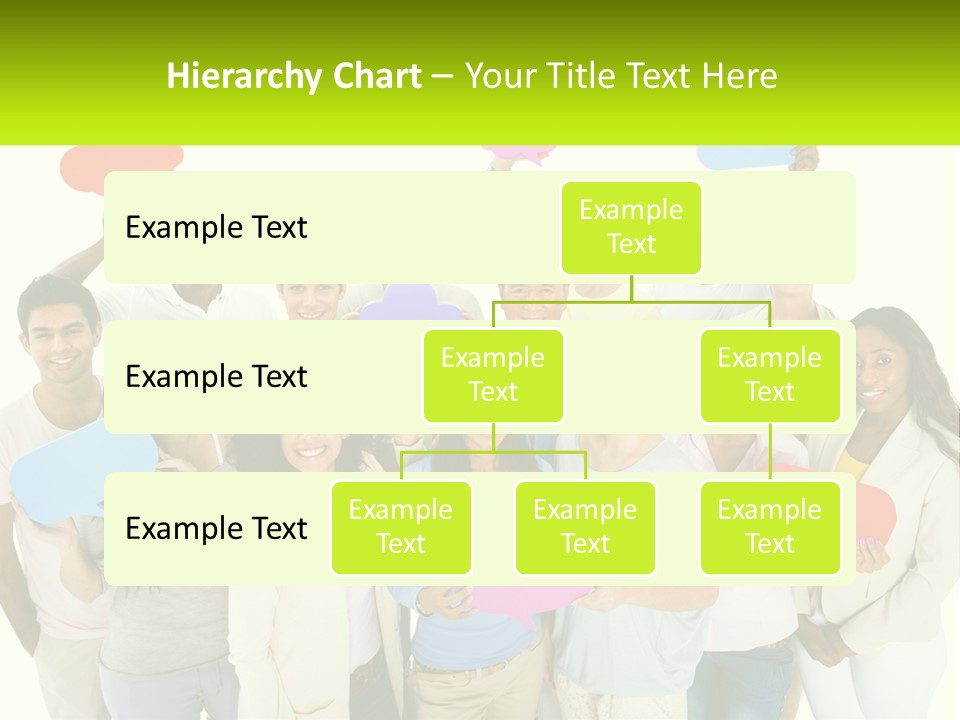 A Group Of People Holding Speech Bubbles PowerPoint Template