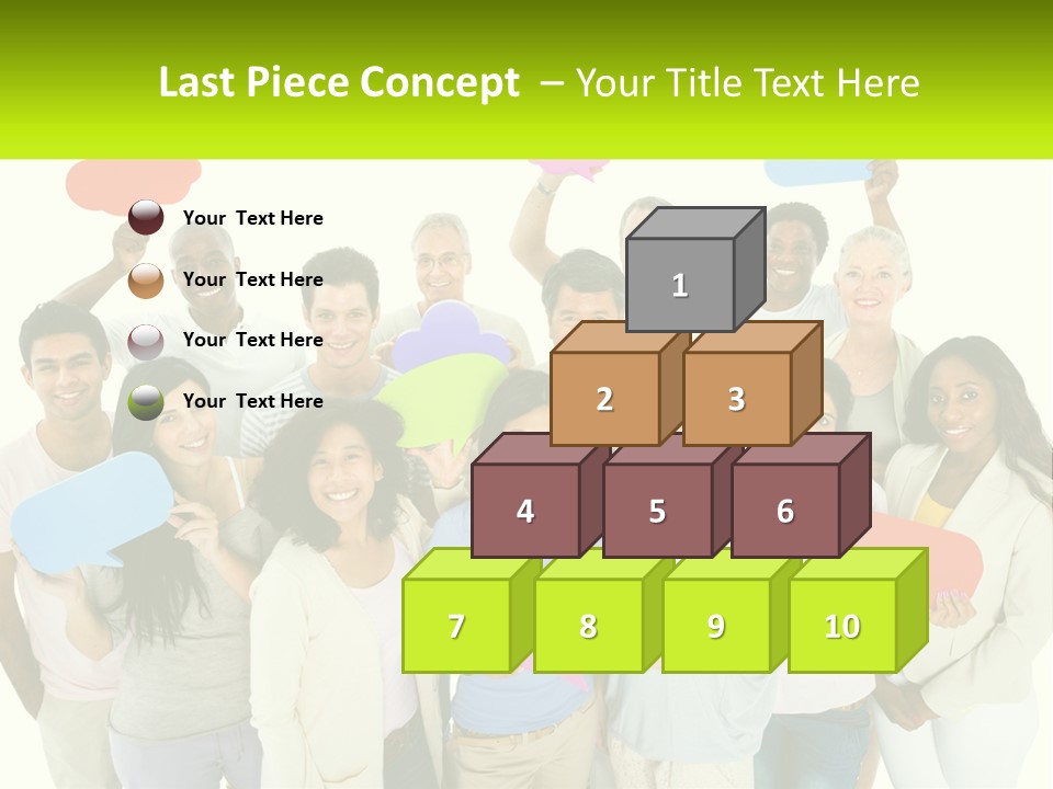 A Group Of People Holding Speech Bubbles PowerPoint Template