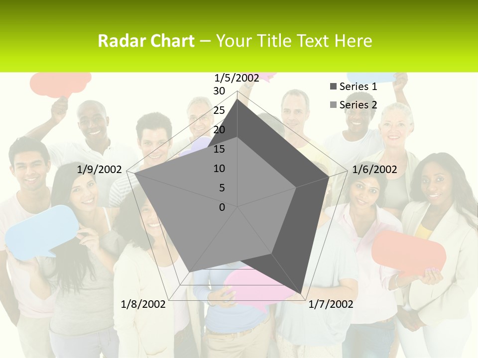 A Group Of People Holding Speech Bubbles PowerPoint Template