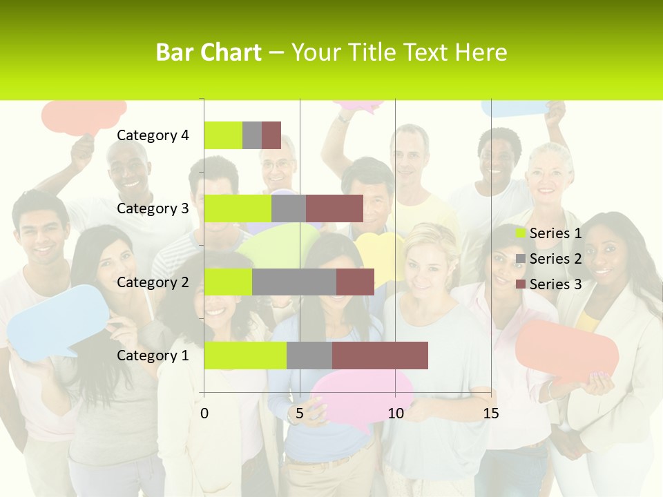 A Group Of People Holding Speech Bubbles PowerPoint Template