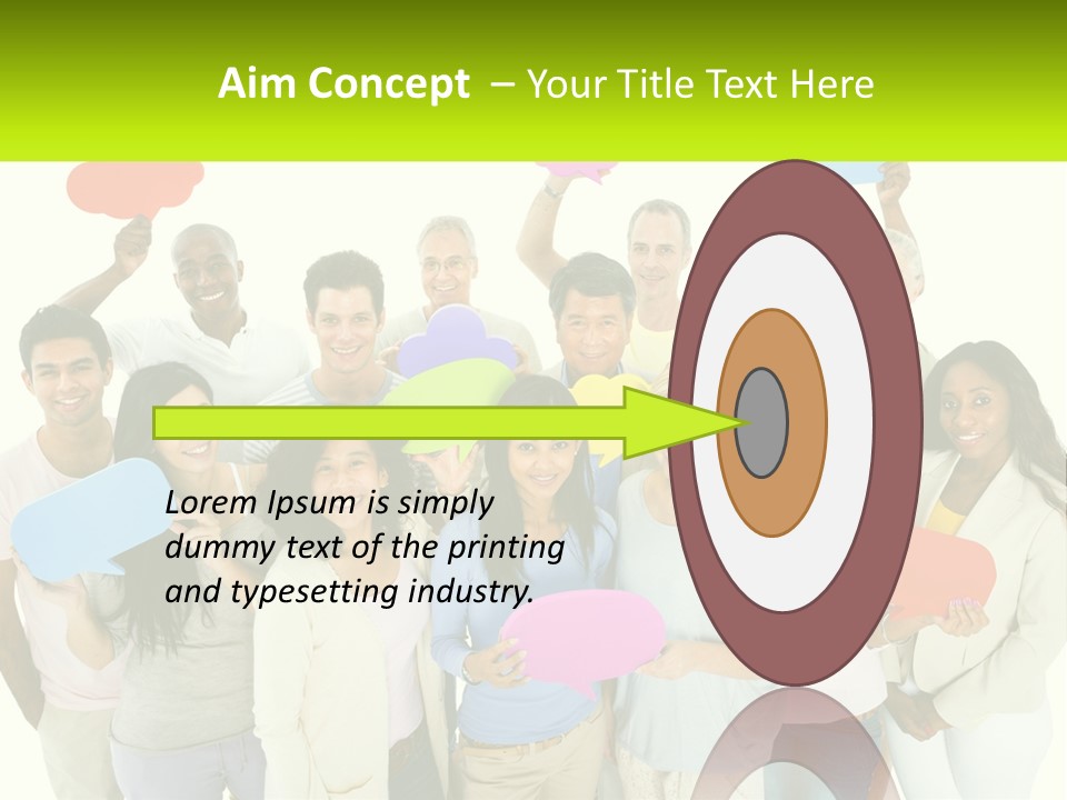 A Group Of People Holding Speech Bubbles PowerPoint Template