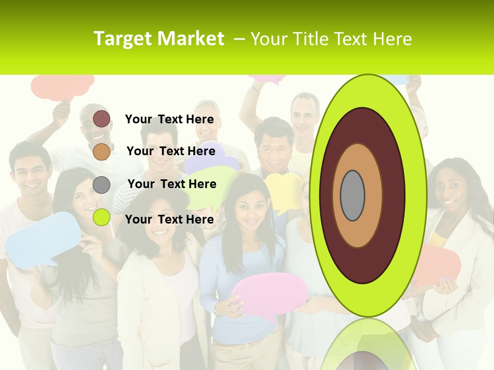 A Group Of People Holding Speech Bubbles PowerPoint Template