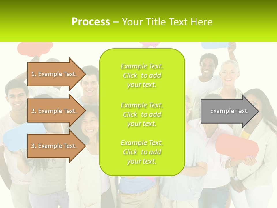 A Group Of People Holding Speech Bubbles PowerPoint Template
