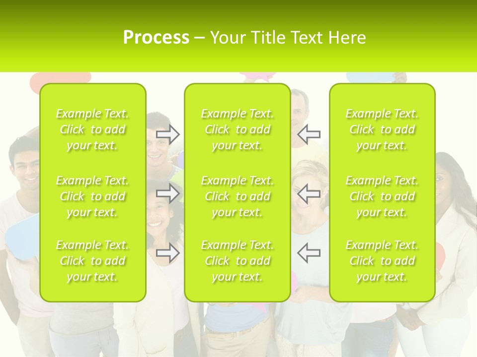 A Group Of People Holding Speech Bubbles PowerPoint Template