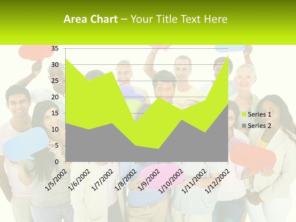 A Group Of People Holding Speech Bubbles PowerPoint Template