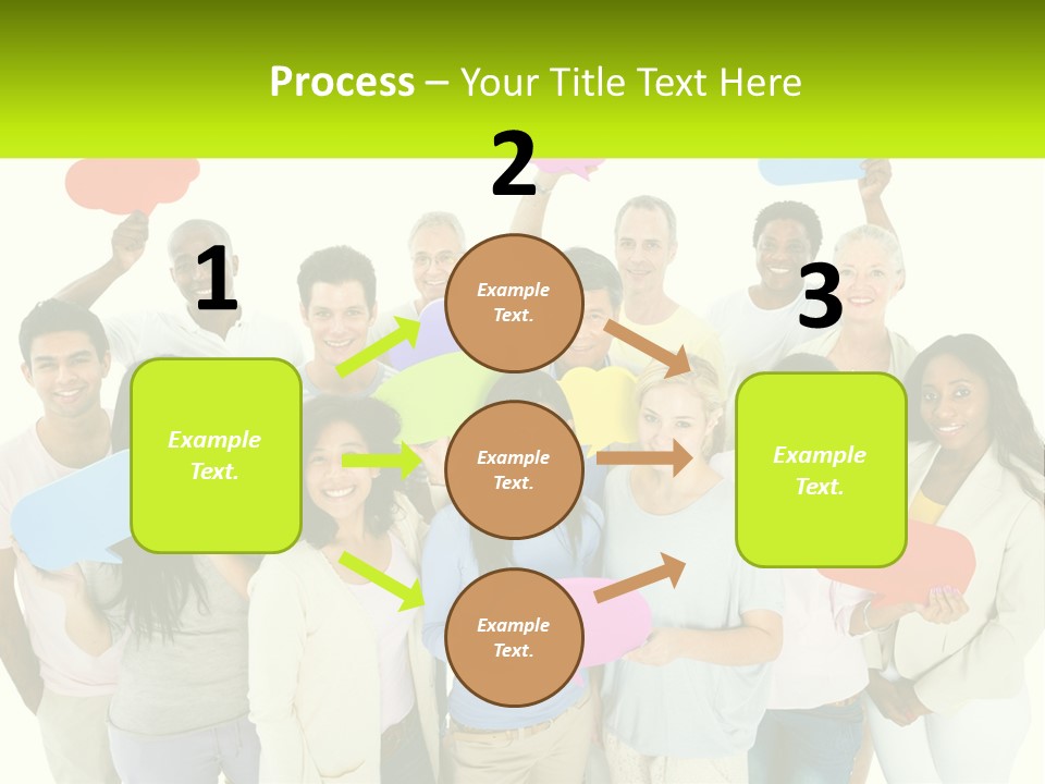 A Group Of People Holding Speech Bubbles PowerPoint Template