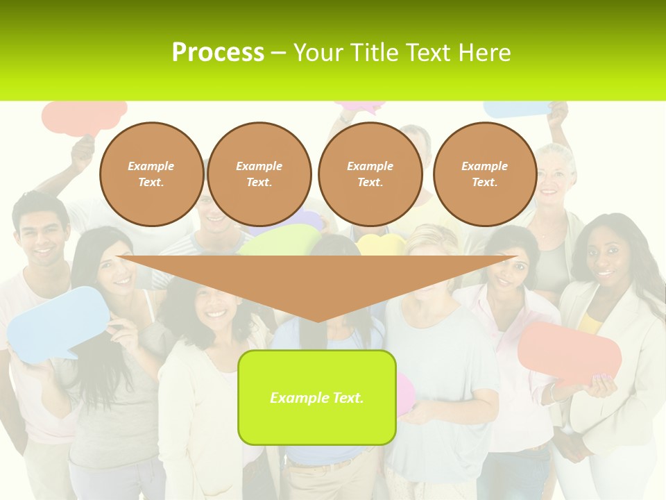 A Group Of People Holding Speech Bubbles PowerPoint Template