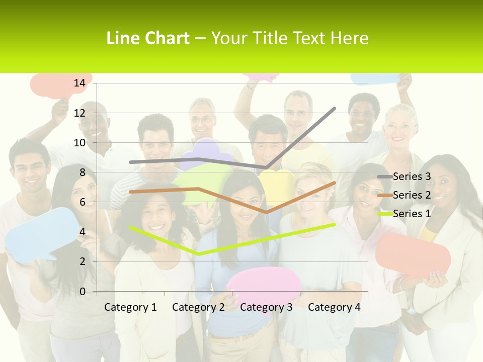 A Group Of People Holding Speech Bubbles PowerPoint Template