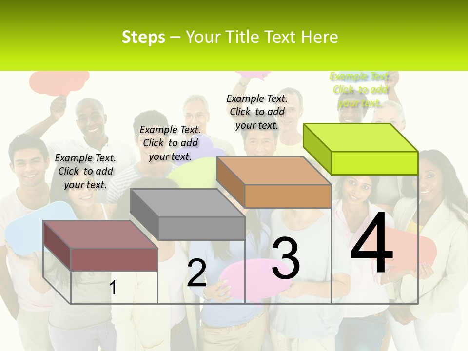 A Group Of People Holding Speech Bubbles PowerPoint Template