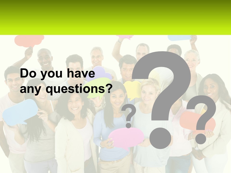 A Group Of People Holding Speech Bubbles PowerPoint Template