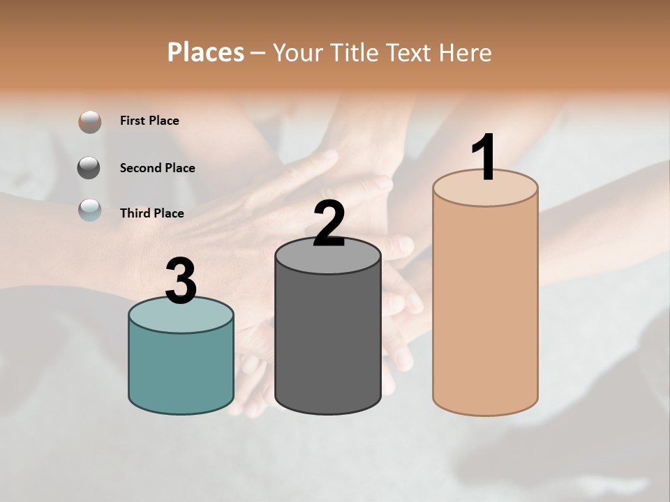 A Group Of People Putting Their Hands Together PowerPoint Template