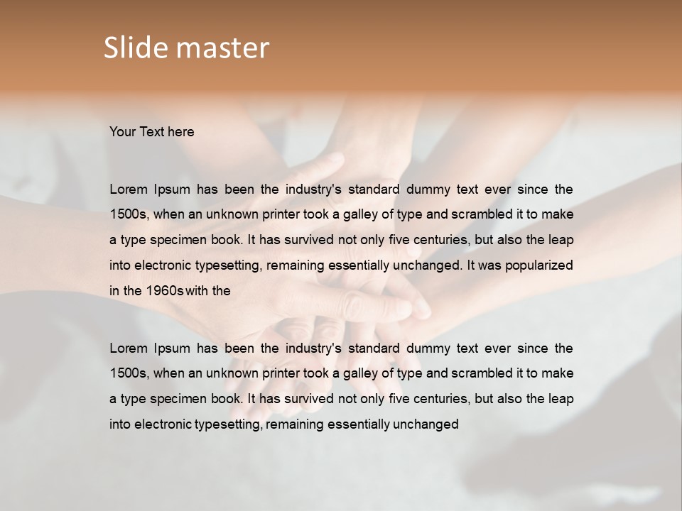 A Group Of People Putting Their Hands Together PowerPoint Template