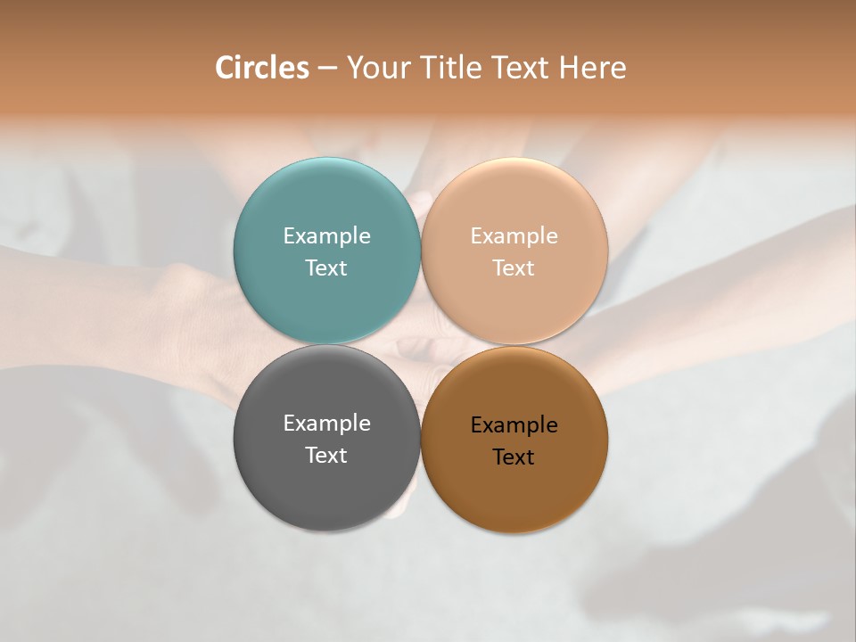 A Group Of People Putting Their Hands Together PowerPoint Template