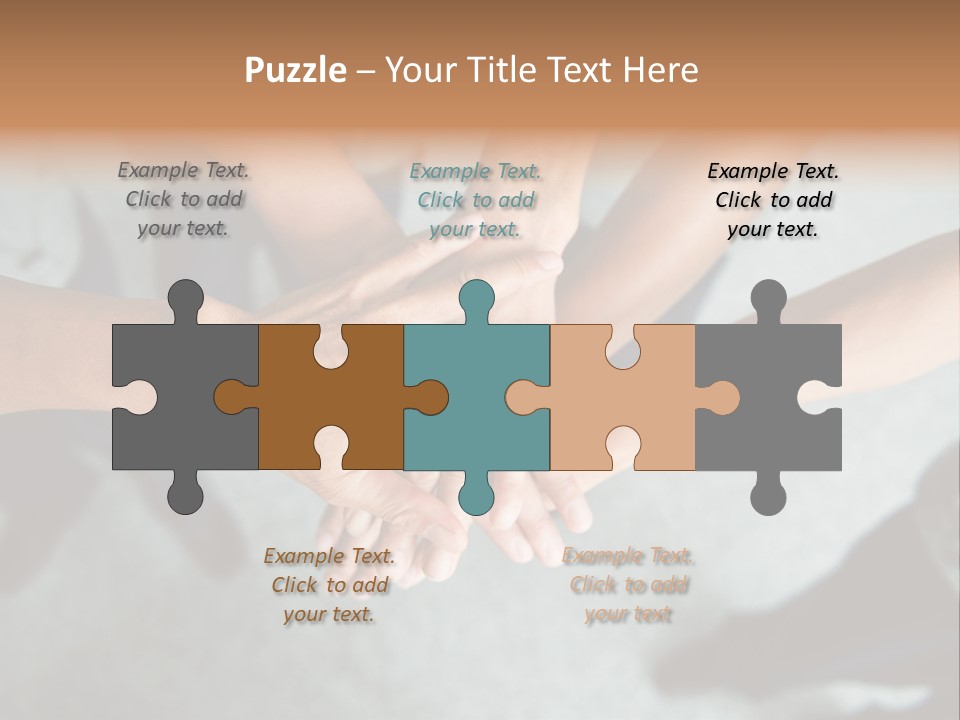 A Group Of People Putting Their Hands Together PowerPoint Template