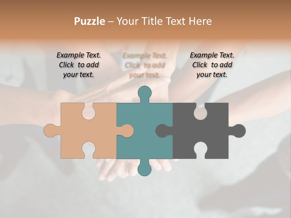 A Group Of People Putting Their Hands Together PowerPoint Template