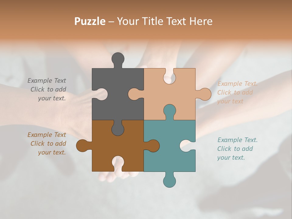 A Group Of People Putting Their Hands Together PowerPoint Template