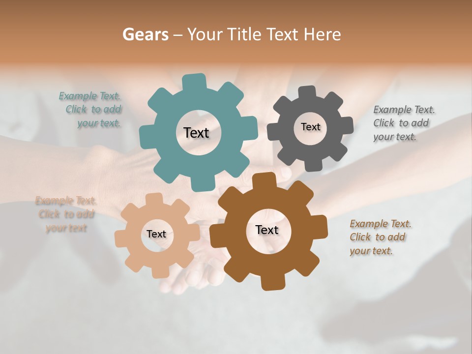 A Group Of People Putting Their Hands Together PowerPoint Template