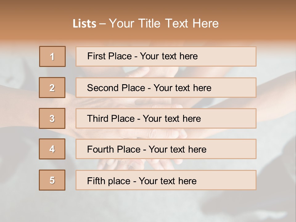 A Group Of People Putting Their Hands Together PowerPoint Template