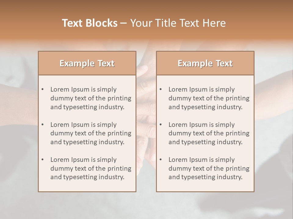 A Group Of People Putting Their Hands Together PowerPoint Template