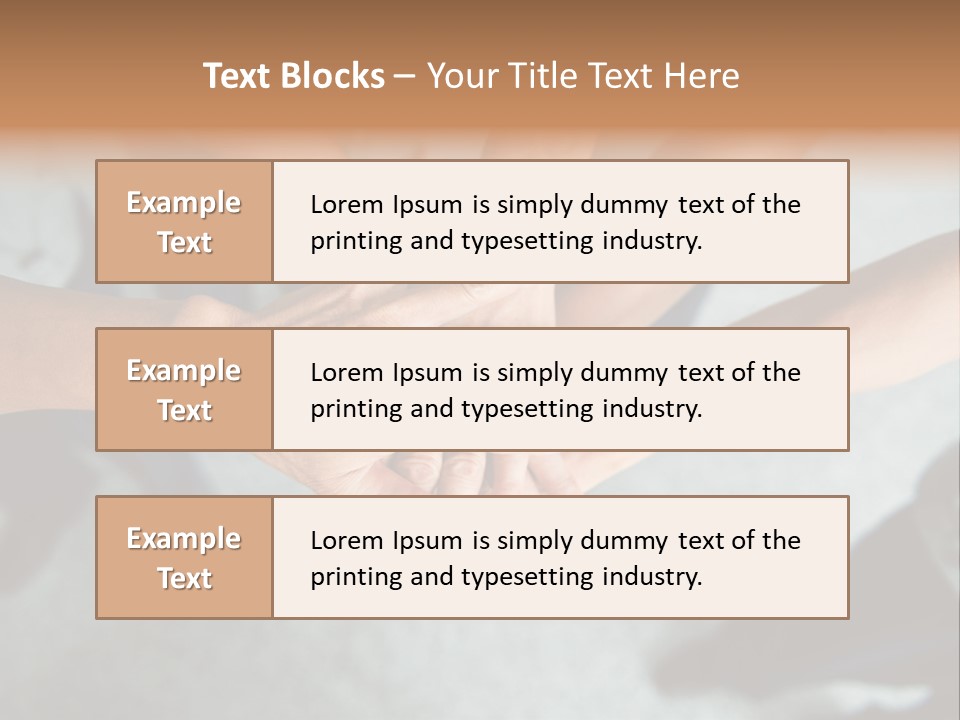 A Group Of People Putting Their Hands Together PowerPoint Template