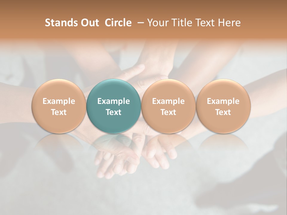 A Group Of People Putting Their Hands Together PowerPoint Template
