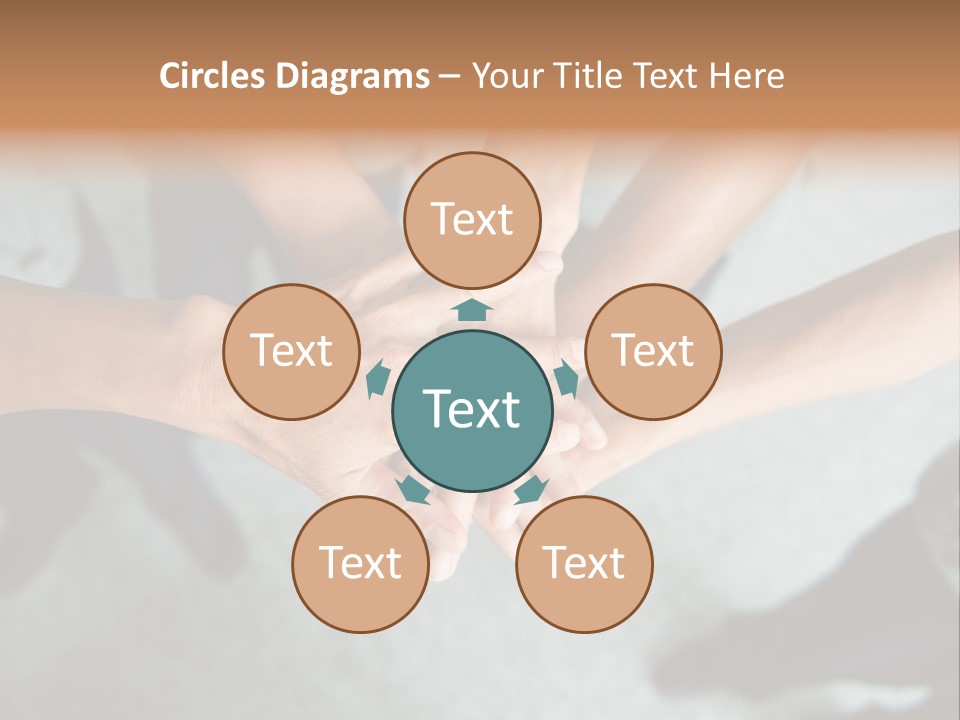 A Group Of People Putting Their Hands Together PowerPoint Template