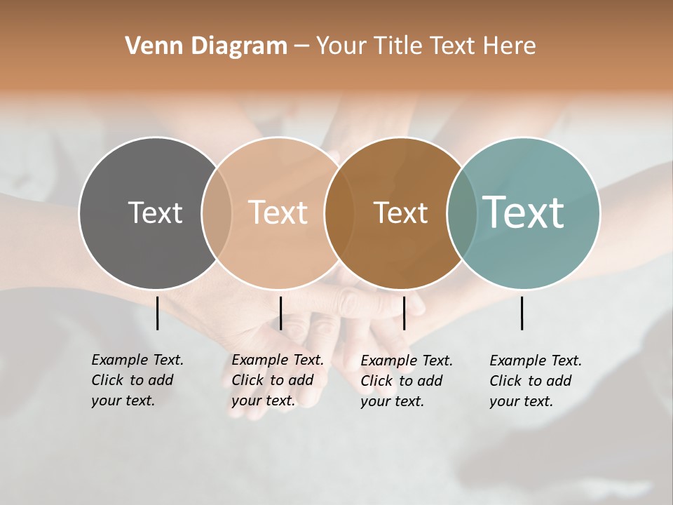 A Group Of People Putting Their Hands Together PowerPoint Template