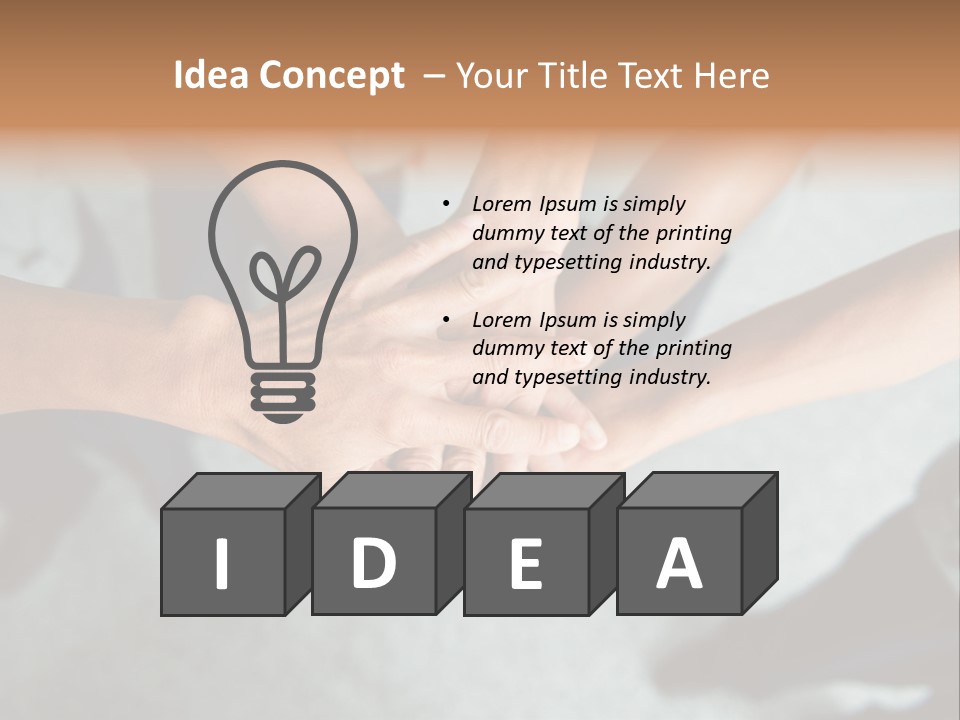 A Group Of People Putting Their Hands Together PowerPoint Template