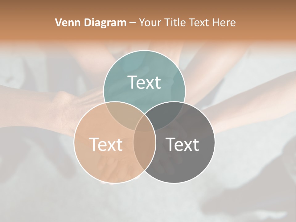 A Group Of People Putting Their Hands Together PowerPoint Template