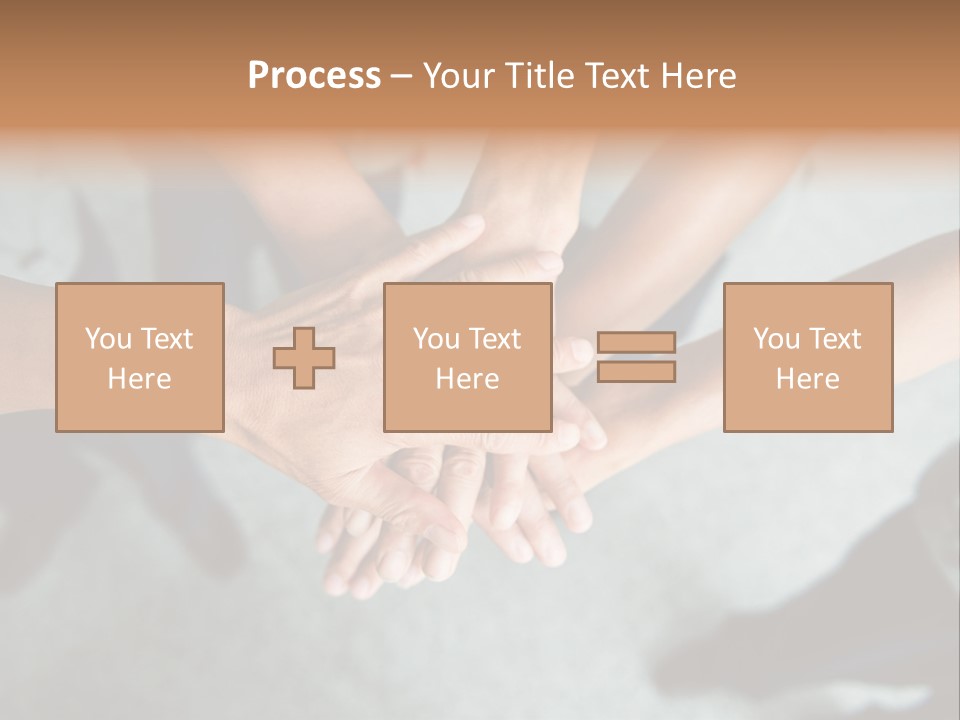 A Group Of People Putting Their Hands Together PowerPoint Template