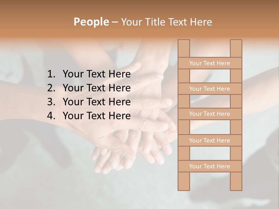 A Group Of People Putting Their Hands Together PowerPoint Template