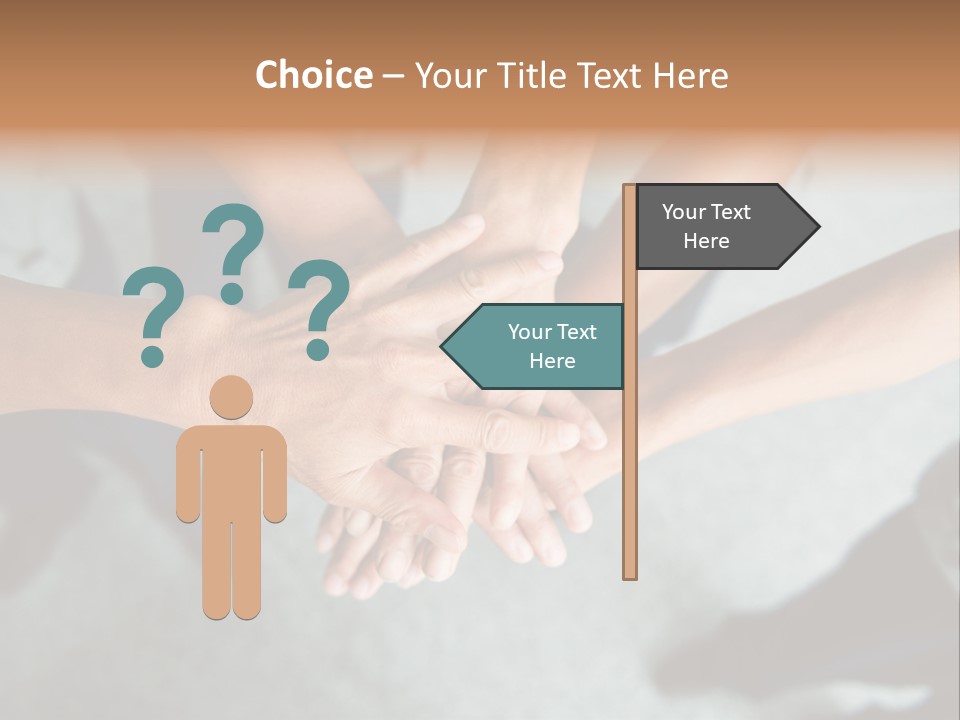 A Group Of People Putting Their Hands Together PowerPoint Template