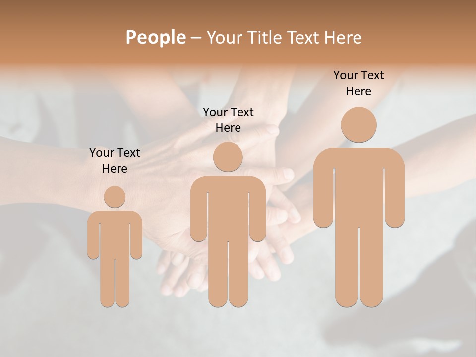 A Group Of People Putting Their Hands Together PowerPoint Template