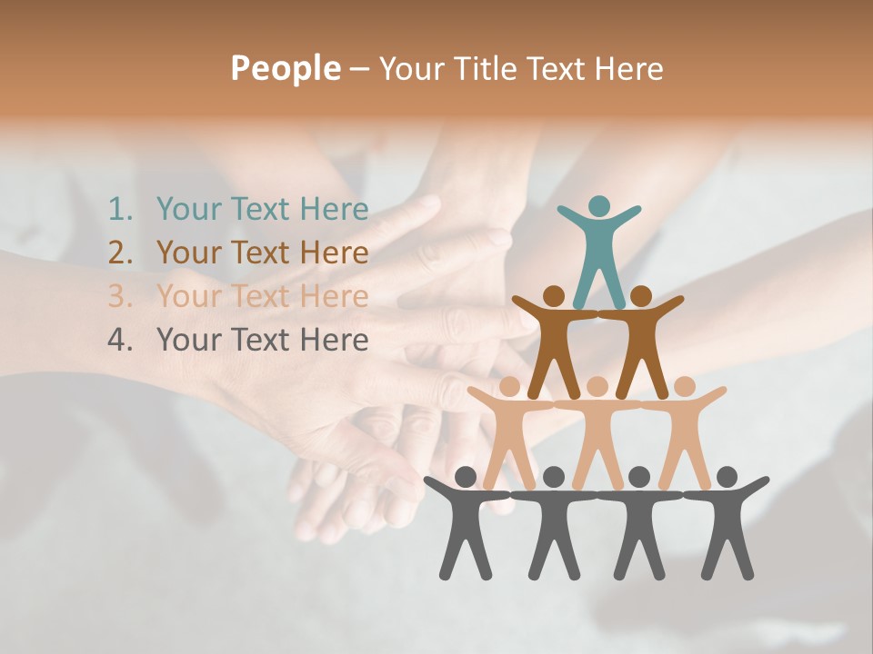 A Group Of People Putting Their Hands Together PowerPoint Template