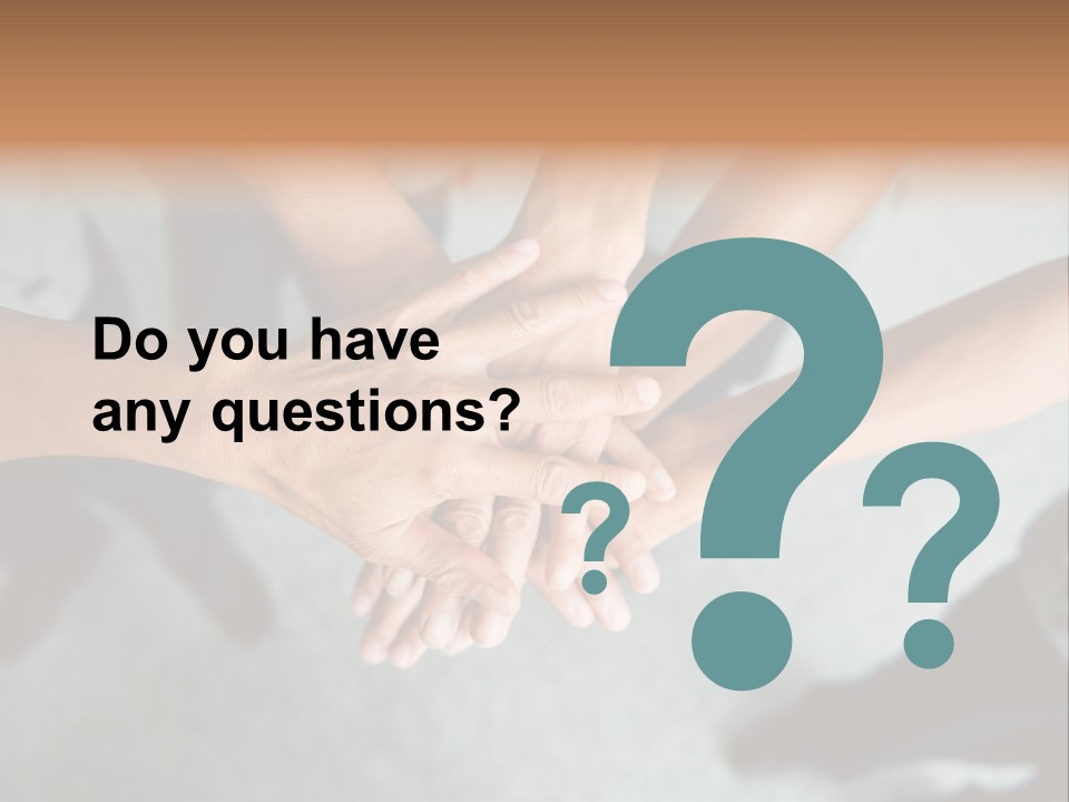 A Group Of People Putting Their Hands Together PowerPoint Template