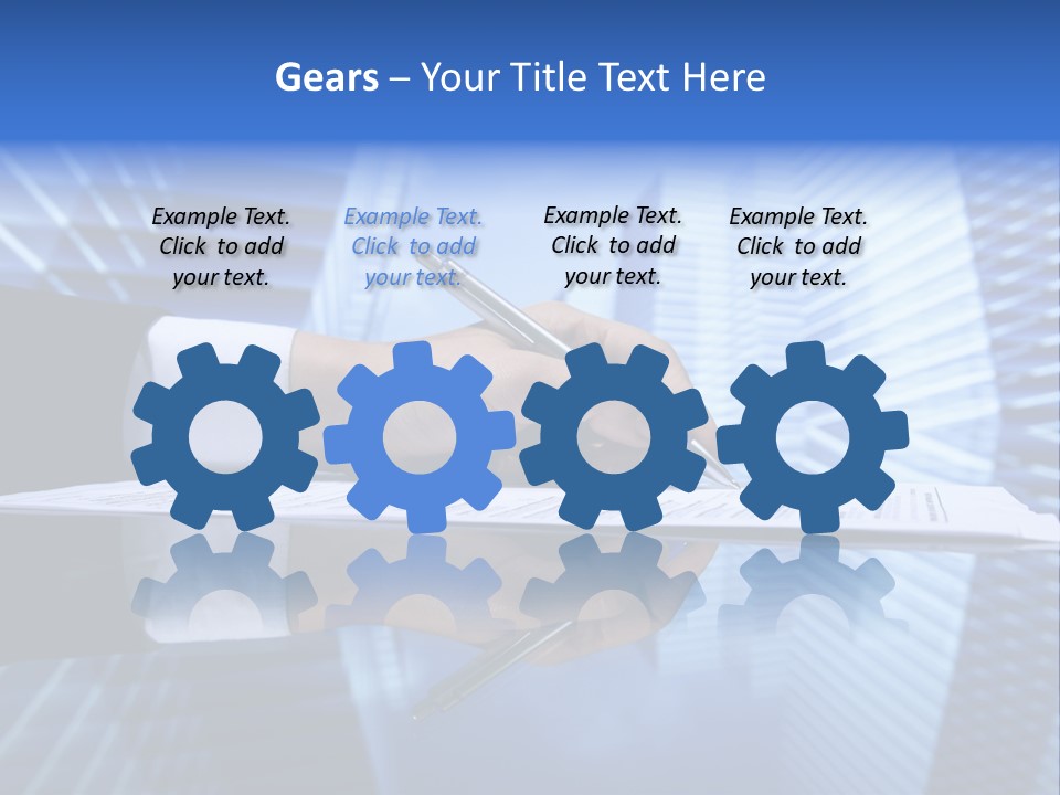 A Person Writing On A Piece Of Paper With A Pen PowerPoint Template