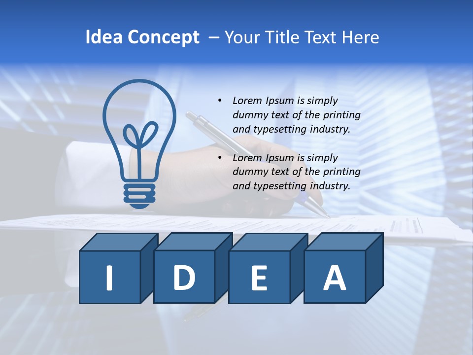 A Person Writing On A Piece Of Paper With A Pen PowerPoint Template