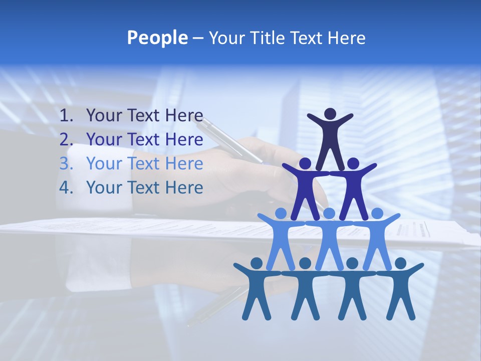 A Person Writing On A Piece Of Paper With A Pen PowerPoint Template