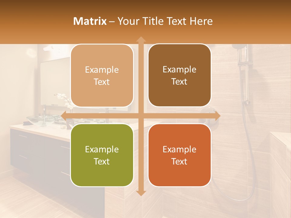 A Bathroom With A Sink And A Shower Head PowerPoint Template