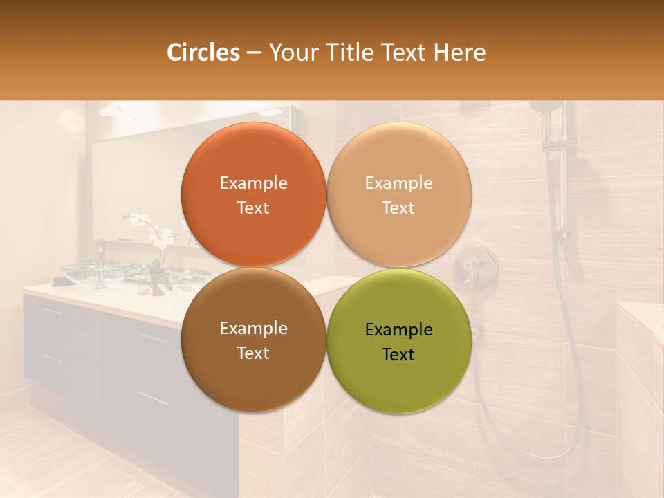 A Bathroom With A Sink And A Shower Head PowerPoint Template