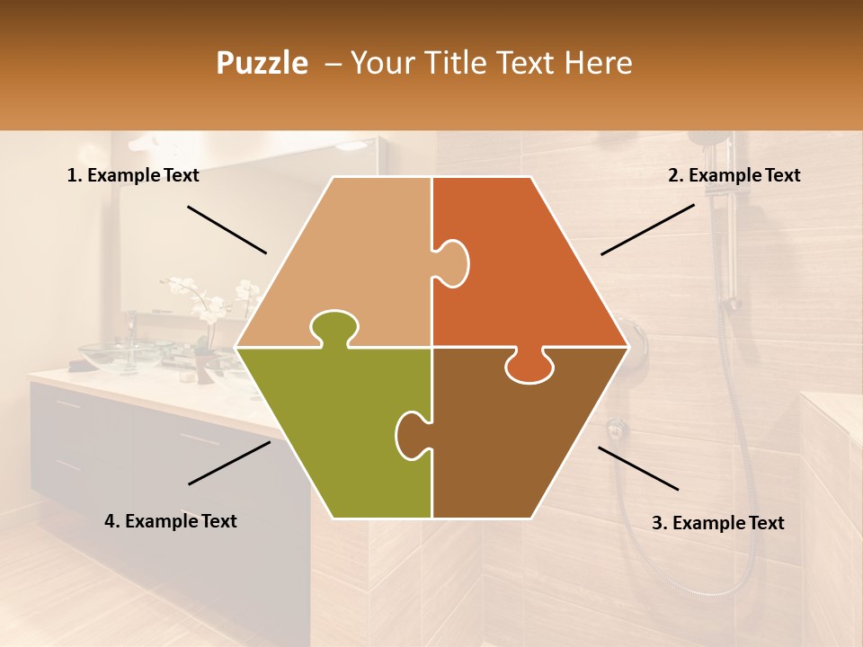 A Bathroom With A Sink And A Shower Head PowerPoint Template