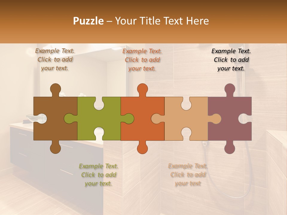 A Bathroom With A Sink And A Shower Head PowerPoint Template