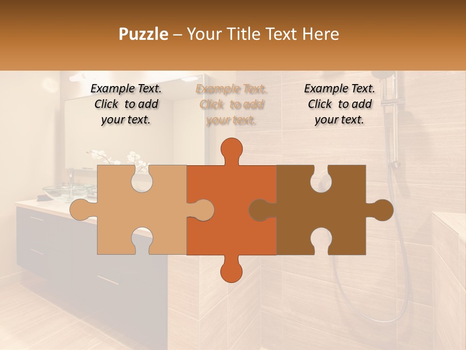 A Bathroom With A Sink And A Shower Head PowerPoint Template