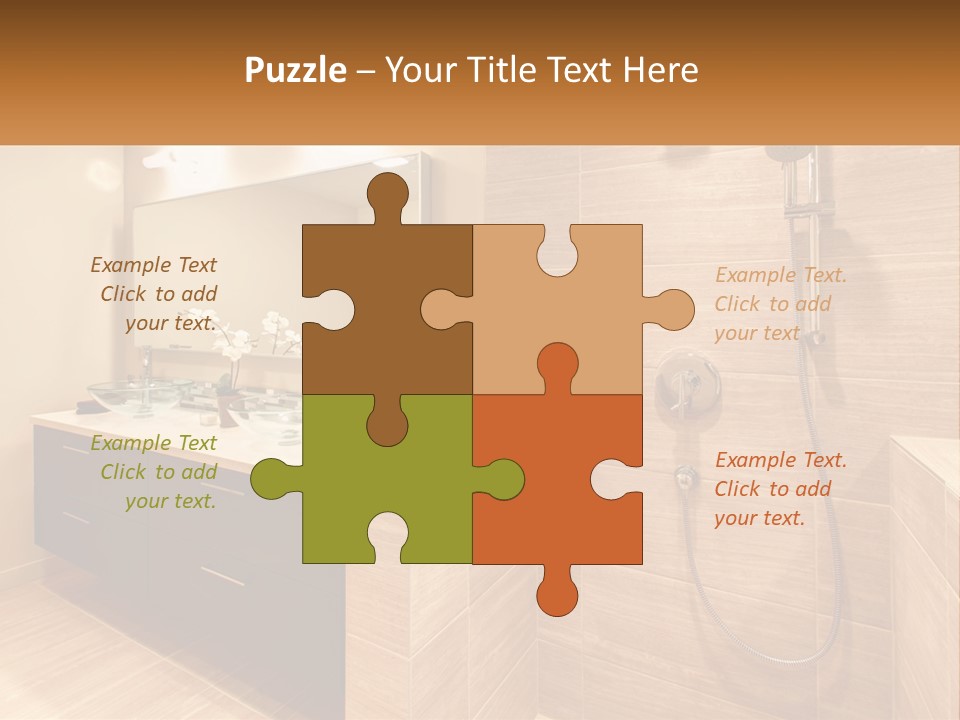 A Bathroom With A Sink And A Shower Head PowerPoint Template