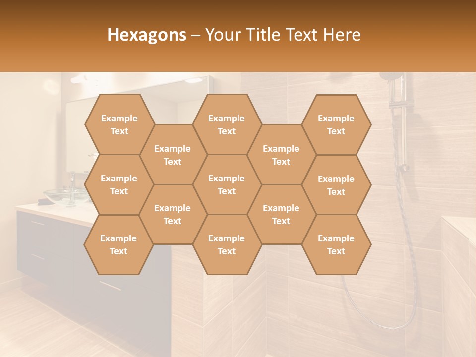 A Bathroom With A Sink And A Shower Head PowerPoint Template