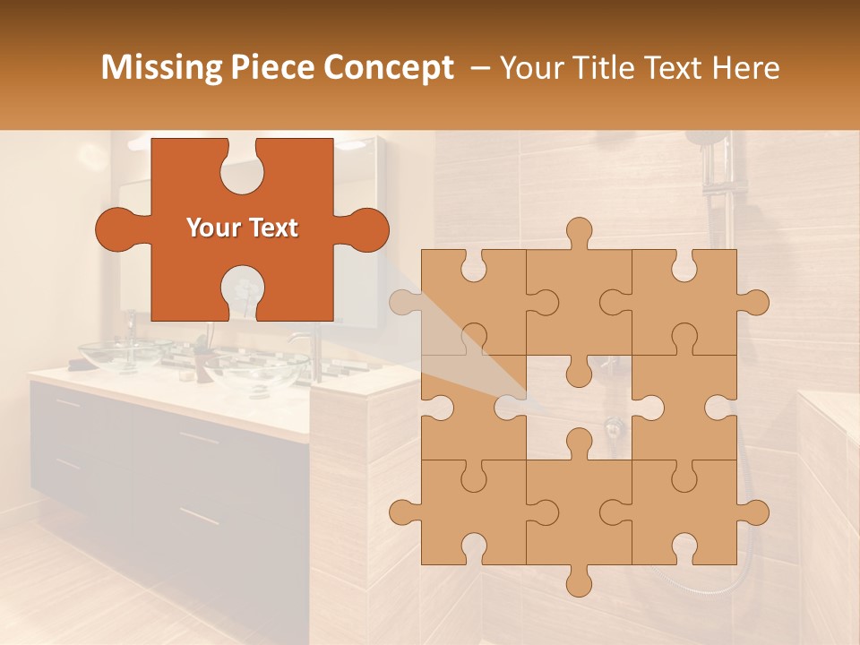 A Bathroom With A Sink And A Shower Head PowerPoint Template